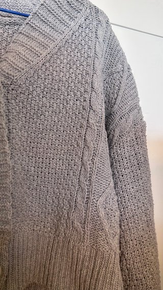 Jersey cardigan gris Talla S