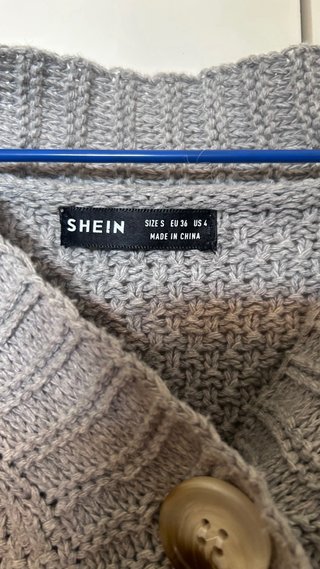 Jersey cardigan gris Talla S