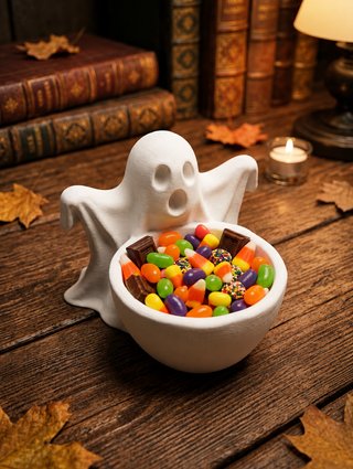 Ciotola Fantasma Halloween porta caramelle/ svuota