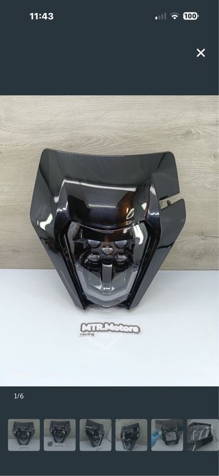 Careta KTM LED Negra Homologada 2017-2020