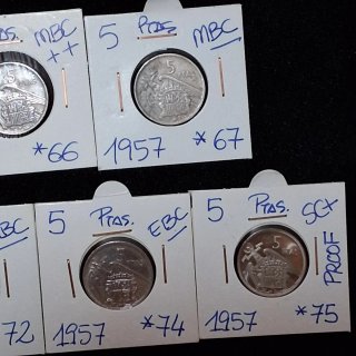 Lote 5 Pesetas 1957