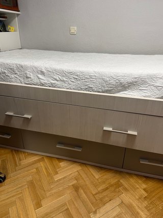 Cama nido con colchón y cajones