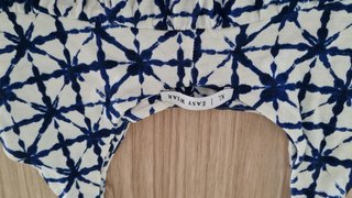 Vestido estampado azul y blanco
