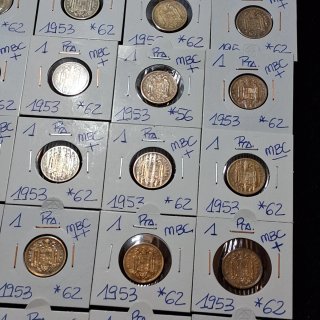 Lote de 36 monedas 1 peseta 1953 *62