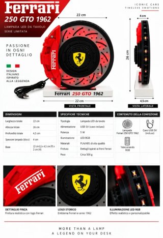 Lampada Ferrari 250 GTO 1962 Edizione Limitata