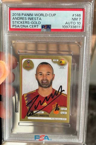 Panini Mundial 2018 Iniesta Firmado PSA NM7