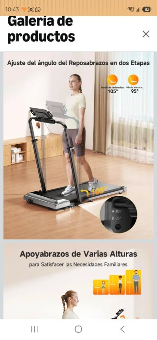 Cinta Correr Plegable LED App 25.4kg