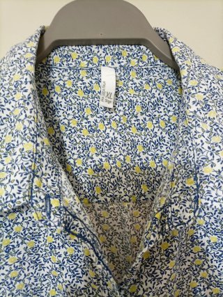 Camicetta fantasia floreale blu e gialla taglia XL