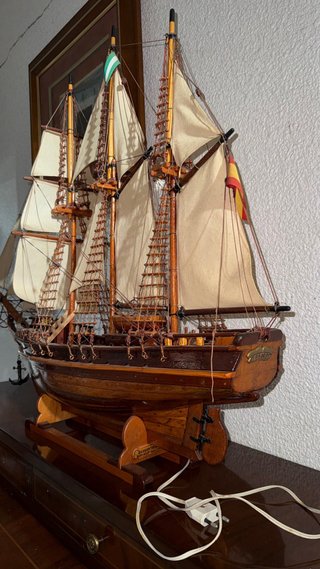 Maqueta Barco Bergantín-Goleta Artesanal