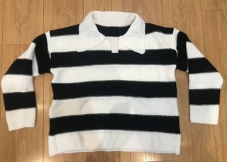 Jersey Rayas Blanco y Negro Mujer