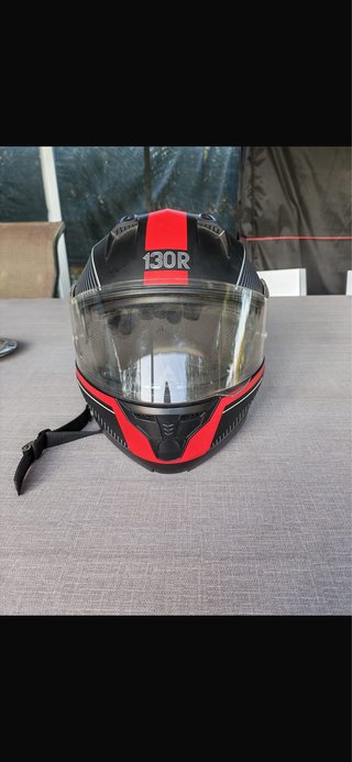Casco Modular Moto 130R Negro Rojo