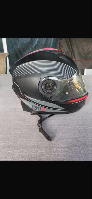 Casco Modular Moto 130R Negro Rojo