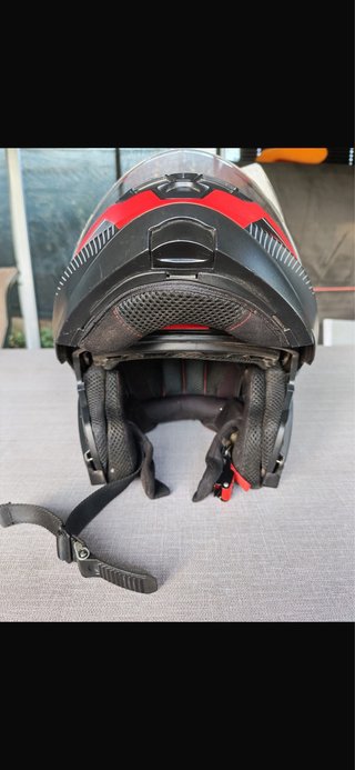 Casco Modular Moto 130R Negro Rojo