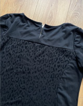 Vestido Negro Leopardo talla grande