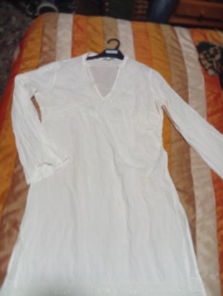 Túnica Ibicenca Boho Blanca Talla L
