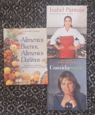 Lote 3 libros cocina y alimentación saludable.