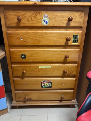Cajonera de madera con 6 cajones