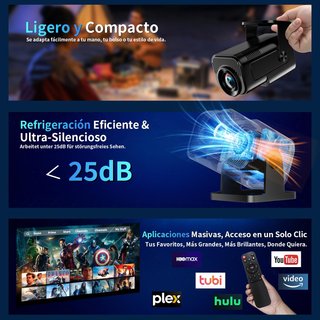 SIN ABRIR Proyector 4K WiFi 6 Bluetooth 5.2