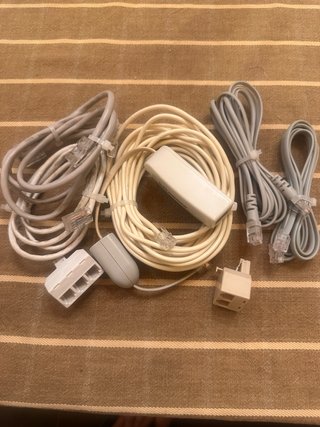 Lote cables y adaptadores teléfono RJ11 / ADSL
