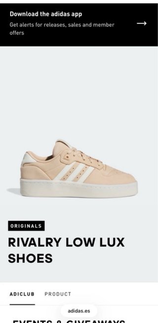 Adidas Rivalry Lux Low Beige Talla 36