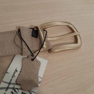 Cinturón Mujer Beige 95cm Hebilla Dorada