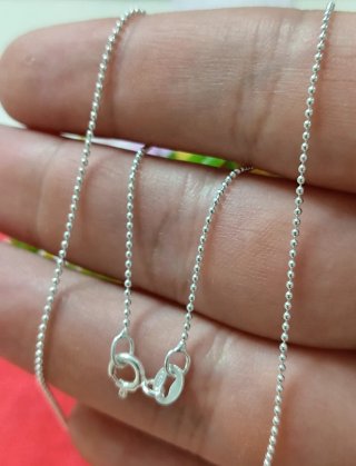 Cadena bolitas plata ley 925 de 40cm