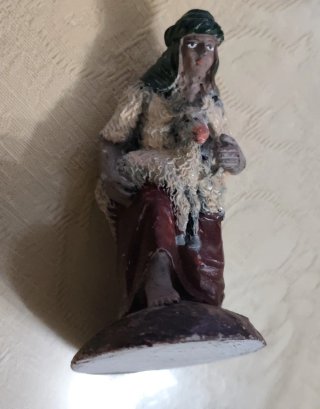 Pastor con rebaño de ovejas