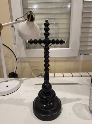 Crucifijo de sobremesa madera y metal