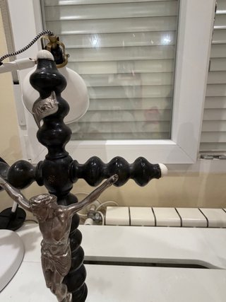 Crucifijo de sobremesa madera y metal