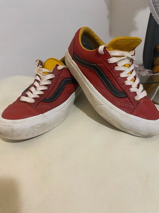 Zapatillas Vans Talla 35 Rojas y Amarillas de piel