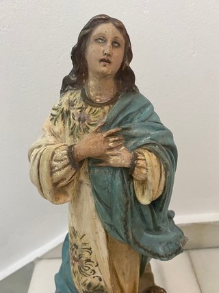 Escultura Inmaculada Antigua Estuco