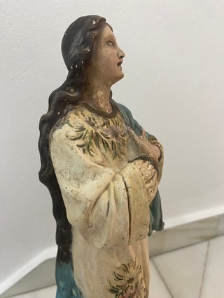 Escultura Inmaculada Antigua Estuco