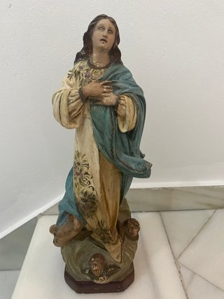 Escultura Inmaculada Antigua Estuco