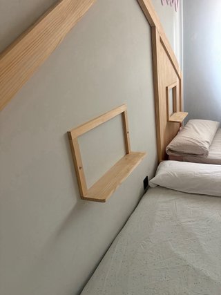 Cama doble casita madera sin colchones