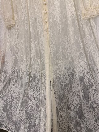 Vestido largo encaje Zara ivory