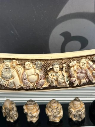 Escultura decorativa curvada tallada a mano vintag