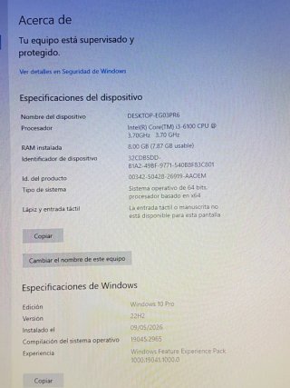 Ordenador HP 280 G2 MT i3 3,7 Ghz, 8GB, 240 GB SSD