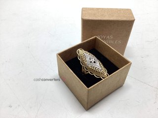 anillo oro 18k con piedra con circonita t. 10 (15,92 mm)