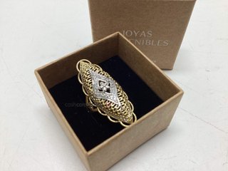 anillo oro 18k con piedra con circonita t. 10 (15,92 mm)