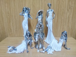 Figuras Decorativas Mujer Plata 35cm