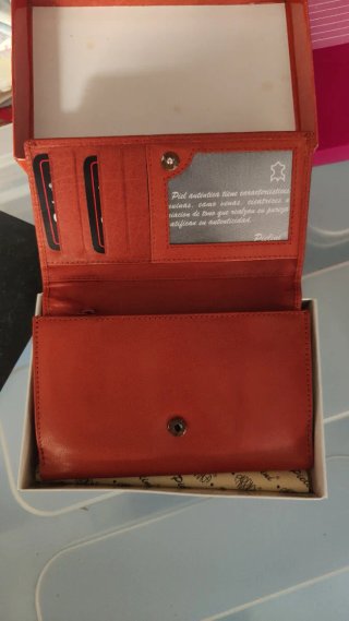 Cartera Pielini Señora Piel Roja y Marrón
