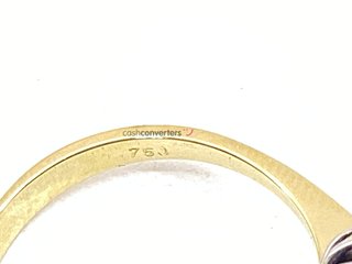 anillo oro 18k con piedra con diamante,zafiro