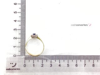 anillo oro 18k con piedra con diamante,zafiro