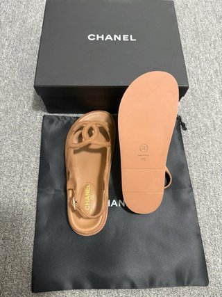 Sandalias Chanel Marrón Cuero