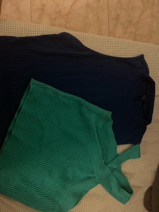 2 Camisas Talla L Azul y Verde
