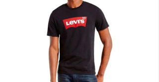 Camiseta Levi's Negra Logo Rojo