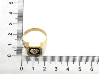 sello oro 18k con piedra con circonita