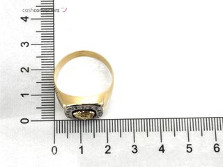 sello oro 18k con piedra con circonita,onix