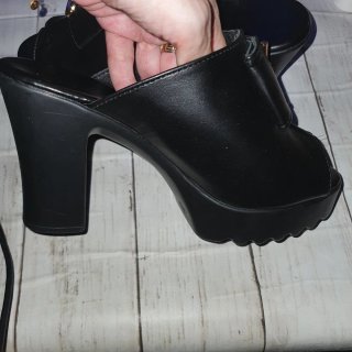Zapato Elegante Tacón Plataforma Negro