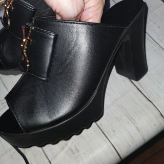 Zapato Elegante Tacón Plataforma Negro
